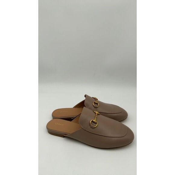 NIB Quince Taupe Loafers with Gold Accents - Picture 2 of 2
